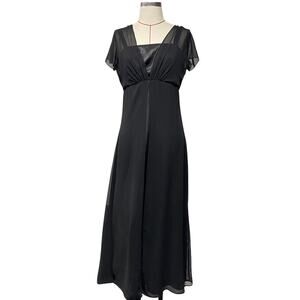 Stage Accents Womens Size 8 Black Short Sleeve Long Dress
